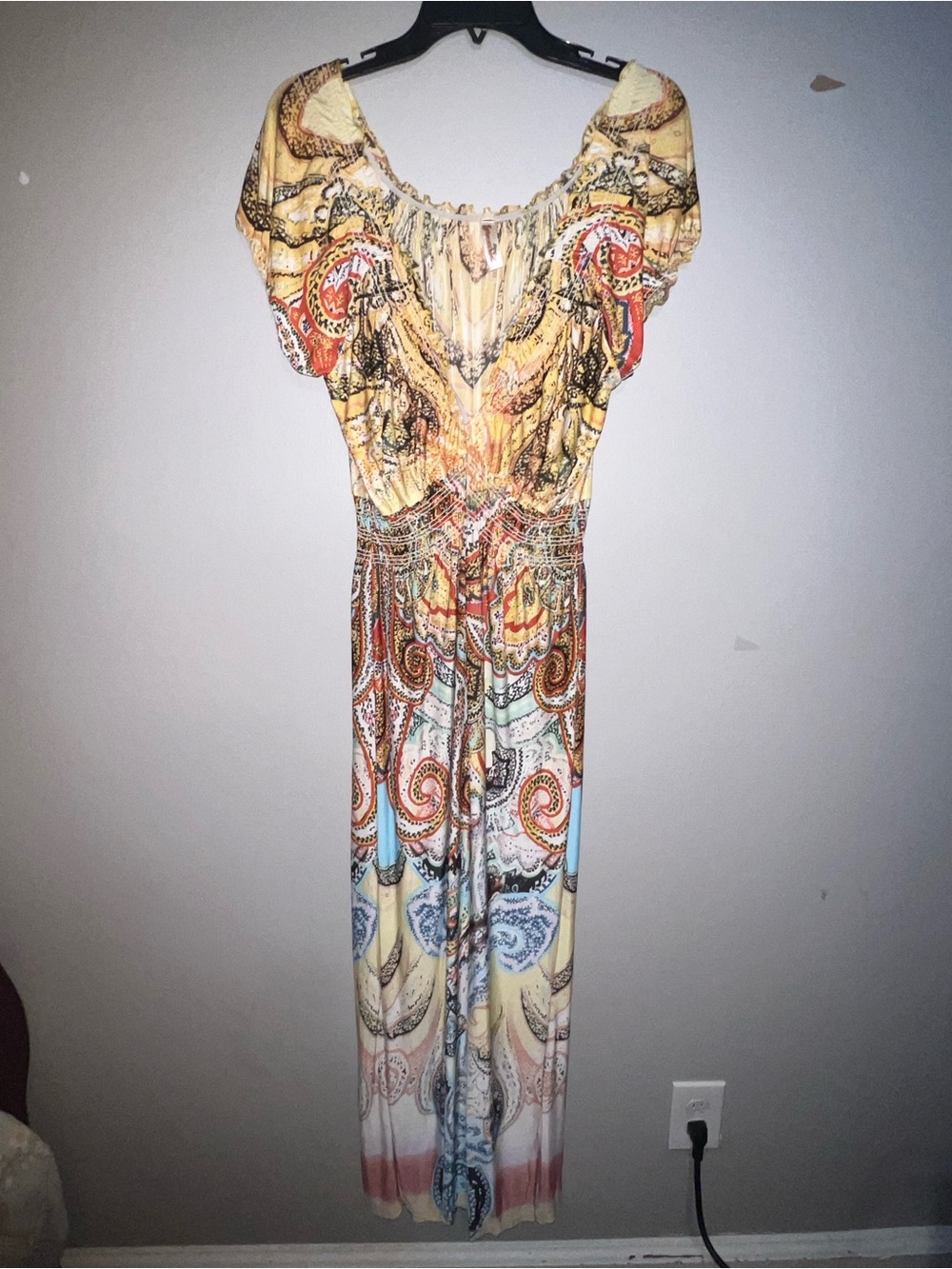 Shoreline Yellow Paisley Maxi Dress with Multicolor Accents